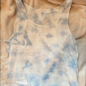 blue tie dye tank